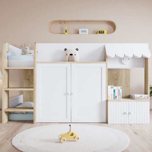 HOMAIRE White Pine High Sleeper Bed 90x190cm 2