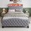 HOMAIRE Grey Velvet Upholstered Storage Bed 4ft6 6