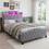 HOMAIRE Grey Velvet Upholstered Storage Bed 4ft6 3