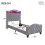 HOMAIRE Velvet Upholstered 3FT Grey Storage Bed 2