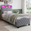 HOMAIRE Velvet Upholstered 3FT Grey Storage Bed 3