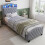 HOMAIRE Velvet Upholstered 3FT Grey Storage Bed 5