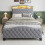 HOMAIRE Grey Velvet Upholstered Storage Bed 4ft6 4