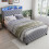 HOMAIRE Grey Velvet Upholstered Storage Bed 4ft6 5