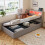 HOMAIRE Velvet 3FT Single Bed with Storage Grey 4
