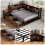 HOMAIRE Rustic Brown Metal Storage Bed 4ft6 5