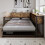 HOMAIRE Rustic Brown Metal Storage Bed 4ft6 3