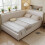 HOMAIRE Beige Upholstered 4ft6 Double Bed 3