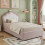 HOMAIRE Pink Velvet Hydraulic Storage Bed 3ft 4