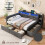 HOMAIRE Grey Upholstered 4ft6 Double Bed 5
