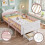 HOMAIRE Rabbit-Shaped Kids Bed White Pink 5