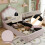 HOMAIRE Pink Velvet Hydraulic Storage Bed 3ft 2
