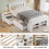 HOMAIRE White Wooden 3ft Single Storage Bed 6