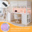HOMAIRE White Wooden Loft Bed with Storage 6