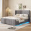 HOMAIRE Grey Velvet Ottoman Bed 4ft6 Double 3