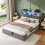 HOMAIRE Grey Velvet Hydraulic Storage Bed 4ft6 4