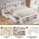 HOMAIRE White Wooden 4ft6 Double Storage Bed 5