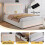HOMAIRE Velvet Upholstered 4ft6 Storage Bed Beige 5