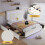 HOMAIRE Velvet Upholstered 4ft6 Storage Bed Beige 6