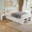 HOMAIRE White Wooden 3ft Single Storage Bed 3