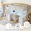 HOMAIRE White Wooden Loft Bed with Storage 5