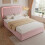 HOMAIRE Pink Velvet Upholstered 4ft6 Double Bed 4
