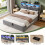 HOMAIRE Grey Velvet Hydraulic Storage Bed 4ft6 6