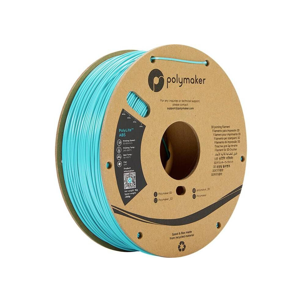Polymaker PE01010 PolyLite Filament ABS geruchsarm 1.75mm 1000g Türkis 1St. - Bild 6