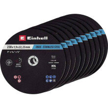 Einhell 711524 Set di dischi da taglio 230 mm 10 pz metallo, acciaio inossidabile, acciaio, lamiera