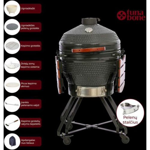 Tunabone grill kamado pro l 24 tuumaa tummanharmaa