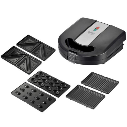 Multifunktions-Toaster - CAMRY - 3 in 1 - 1000 W - Schwarz/Silber - Wechselbare Platten 1