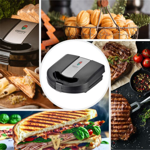 Multifunktions-Toaster - CAMRY - 3 in 1 - 1000 W - Schwarz/Silber - Wechselbare Platten 2