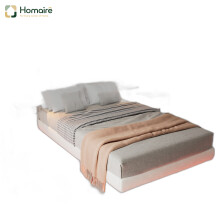 HOMAIRE White Velvet 4ft6 Double Bed with Lights
