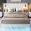 HOMAIRE White Velvet 4ft6 Double Bed with Lights 4