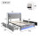 HOMAIRE Grey Velvet 4ft6 Storage Bed 2