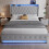 HOMAIRE Grey Velvet 4ft6 Storage Bed 4
