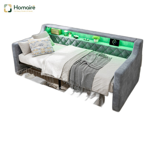 HOMAIRE Velvet 3FT Single Daybed Grey