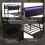 HOMAIRE Metal Double Bed with LED Lights Black 6