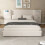 HOMAIRE Beige Velvet 4ft6 Double Upholstered Bed 4