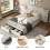 HOMAIRE Beige Velvet 4ft6 Double Upholstered Bed 5