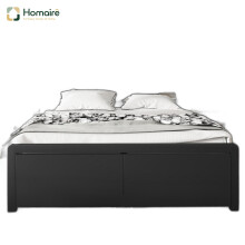 HOMAIRE Metal Double Bed with LED & Storage