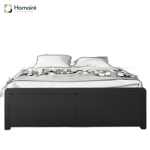 HOMAIRE Metal Double Bed with LED & Storage
