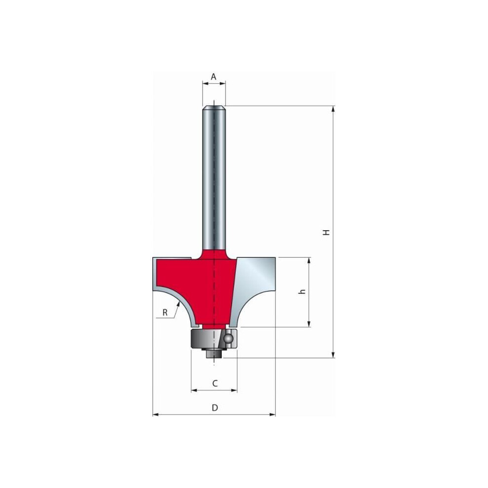 Freund , Fräser, Abrundfräser Schaft 8 Mm 4,75 (Radius) - Image 3