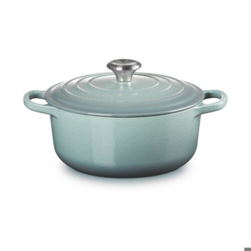 Le Creuset Runde Cocotte - LE CREUSET - Evolution Meersalz - Emaille-Guss - 20 cm - Grün 1