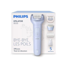 Epilador eléctrico - PHILIPS - BRE709/00 - 32 discos de cerámica - Inalámbrico 60 min - Impermeable (seco y húmedo)