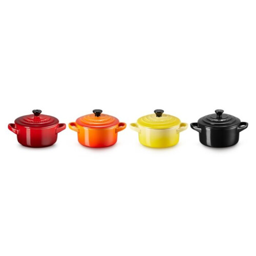 Le Creuset LE CREUSET Set di 4 Mini Cocotte 10 cm Colori Caldi 1