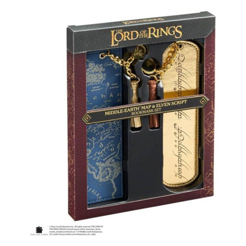 Noble Collection - Der Herr der Ringe - Set mit 2 Lesezeichen Mittelerde und Elbenschrift 2