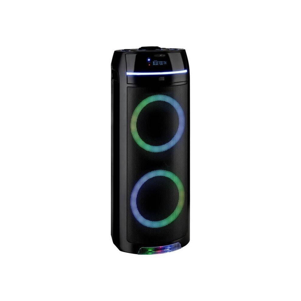 REFLEXION PS10BTCD Mobiler Bluetooth Partylautsprecher, LED Discobeleuchtung, mit eingebauten CD-Player, vielseitige Anschlüsse, Akku für 10 Stunden Musik, Schwarz - Bild 5