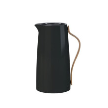Cafetière isotherme - Stelton - Emma - Acier inoxydable - Noir - Poignée en hêtre