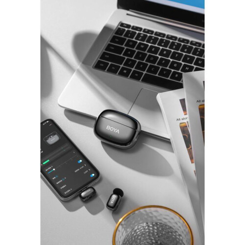 Microfone sem fio com clipe - BOYA - Mini 2-02 - Receptor USB-C - Cancelamento de ruído AI - Alcance 100 m 1